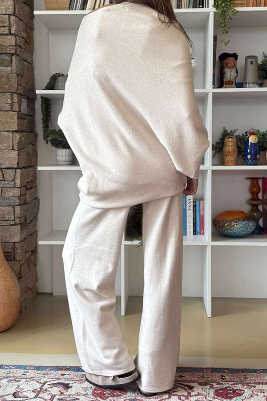 Elbury Huggle Luxury Knit Co Ord Set Oatmeal Marl